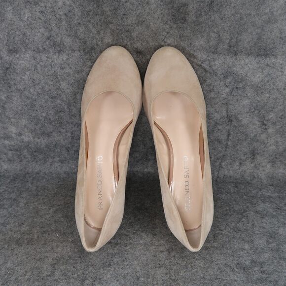Franco Sarto Shoes Womens 7.5 Pump Platform Fashion Suede Beige Round Toe Orlina - Picture 10 of 16